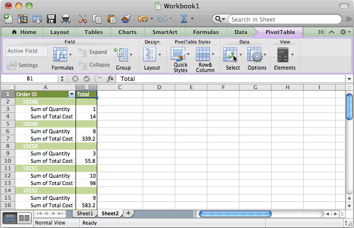 Excel For Mac Pivot Table From Multiple Sheets